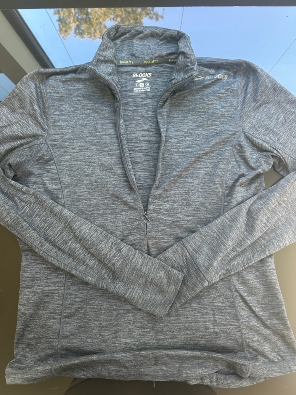 Brooks 1/4 Zip Athletic Pullover - Heather Gray S